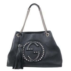 💎✨BEAUTIFUL✨💎Authentic GUCCI SOHO Leather Studs Chain Shoulder Bag